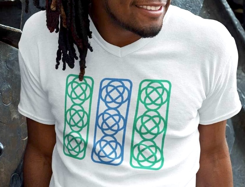 Man wearing branded t shirt