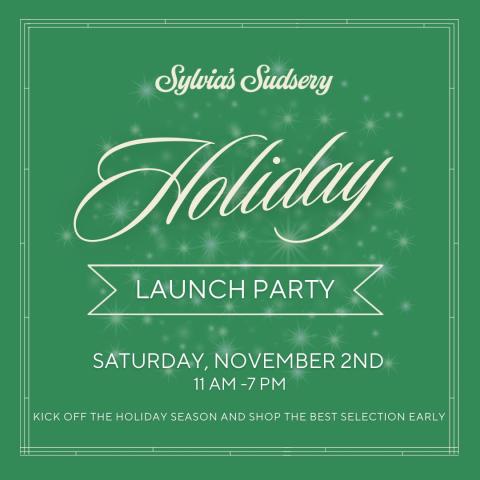 Sylvia’s Sudsery Holiday Launch Party Flyer