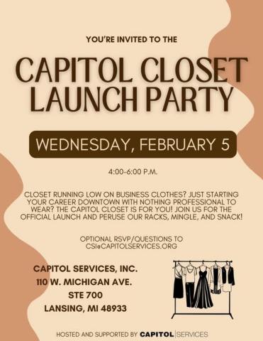 Capitol Closet Launch Party event flyer