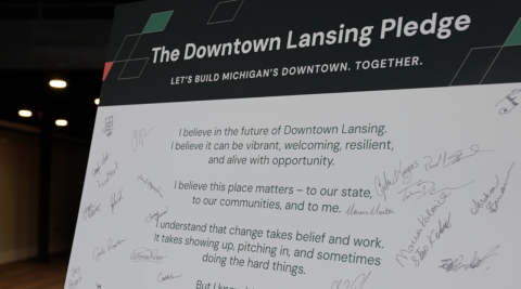 Fox 47 News Photo of Downtown Lansing Pledge