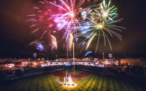Fireworks at Lugnuts Game
