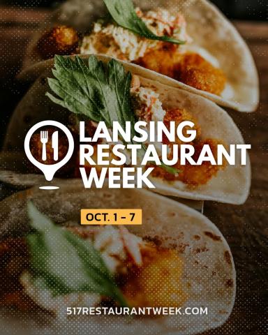 517 Restaurant Week logo with food in background