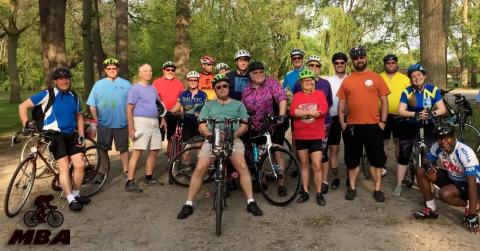 A group of bicyclists