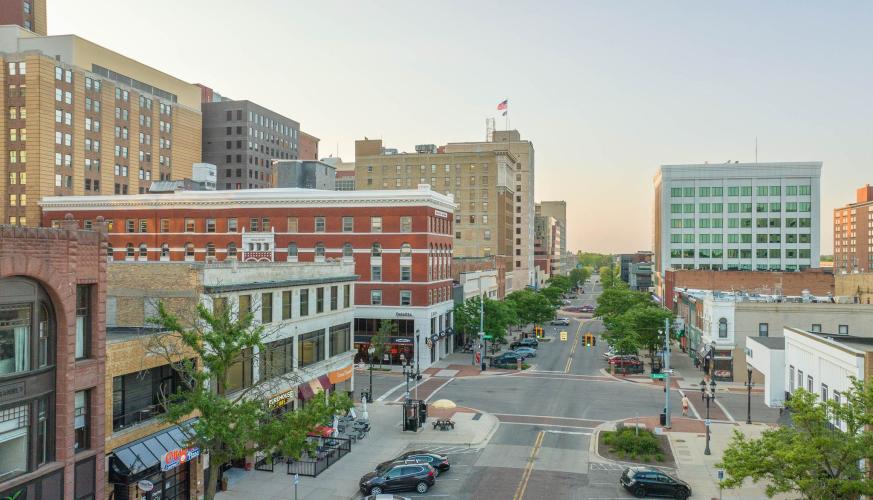 Aerial view of Washington Square by Michigan Drone Photography