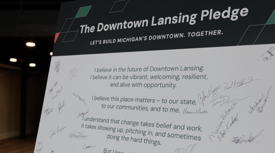Fox 47 News Photo of Downtown Lansing Pledge
