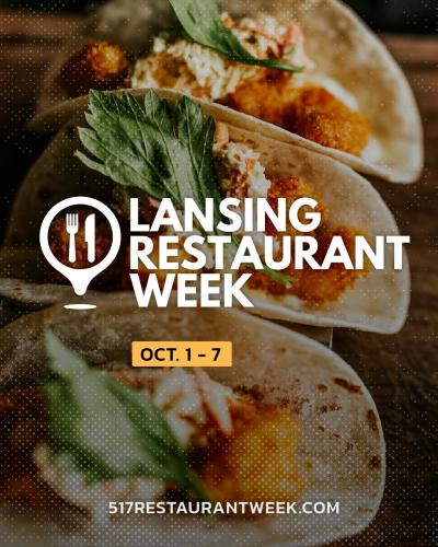 517 Restaurant Week logo with food in background