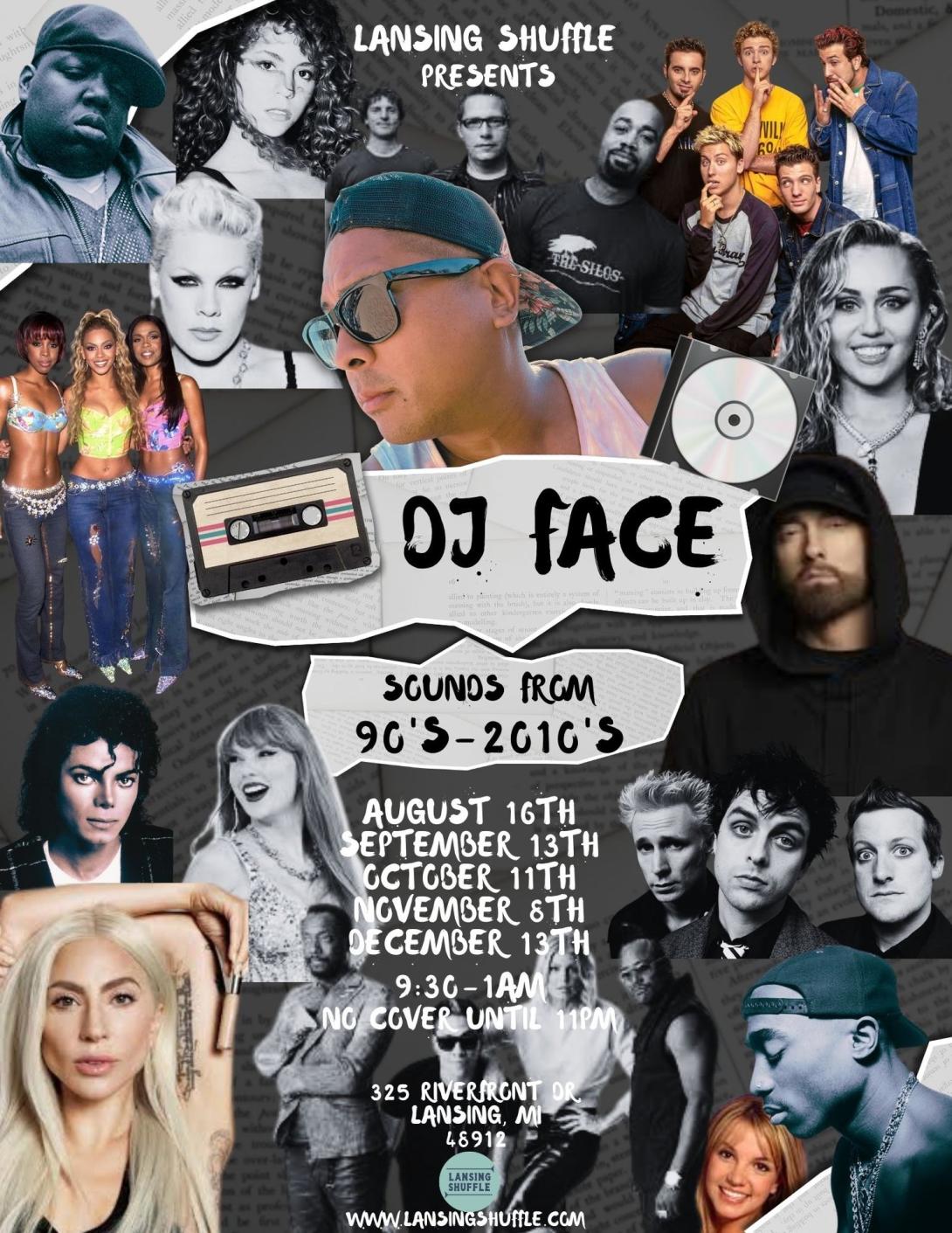Sounds of the 90s, 2000s and 2010s w/ DJ FACE flyer